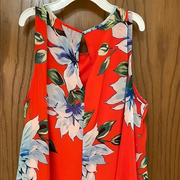 JH COLLECTIBLES UEC Women’s Size 16 Floral Sleeveless Red Sheath Dress - Picture 10 of 11